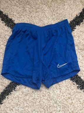 Nike Blue Women's Running Shorts with White Swoosh